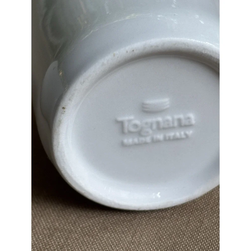 Italian Tognana Demitasse Espresso Set Of 2 Cups White Made In Italy